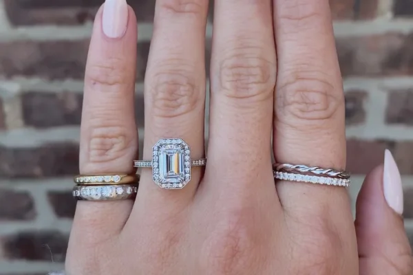 emerald halo engagement ring