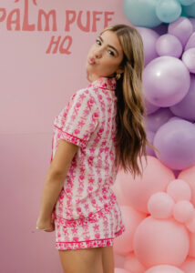 Pink Palm Puff Hoodie