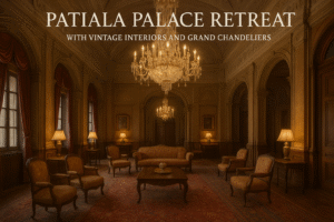 Patiala Palace Retreat with vintage interiors and grand chandeliers