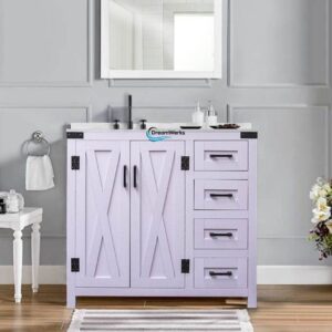36” White Lilac Vanity