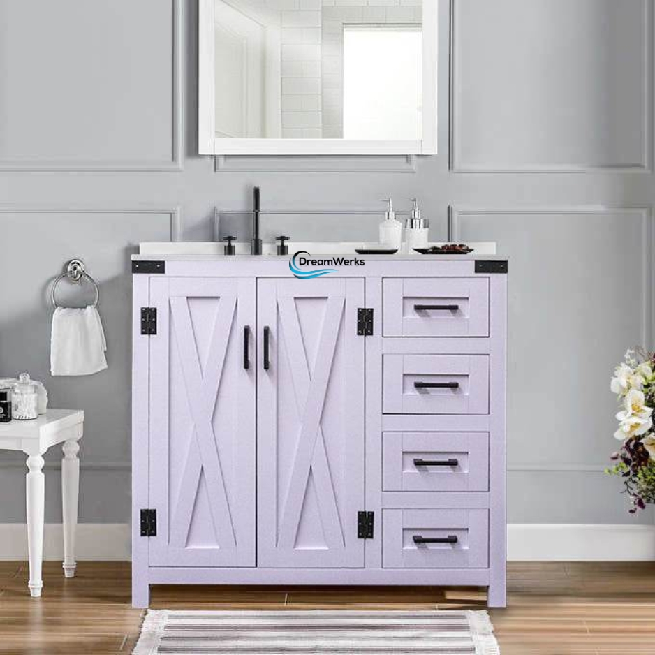 36” White Lilac Vanity