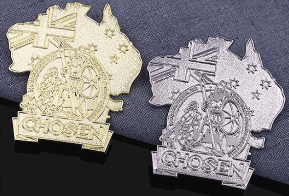 Chosen Australia Map Sandblast Pin