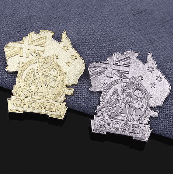 Chosen Australia Map Sandblast Pin