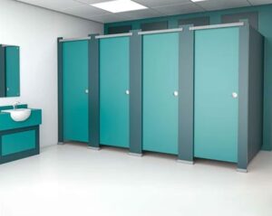 Modern toilet cubicles installed by professional manufacturers in Delhi