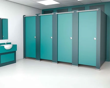 Modern toilet cubicles installed by professional manufacturers in Delhi
