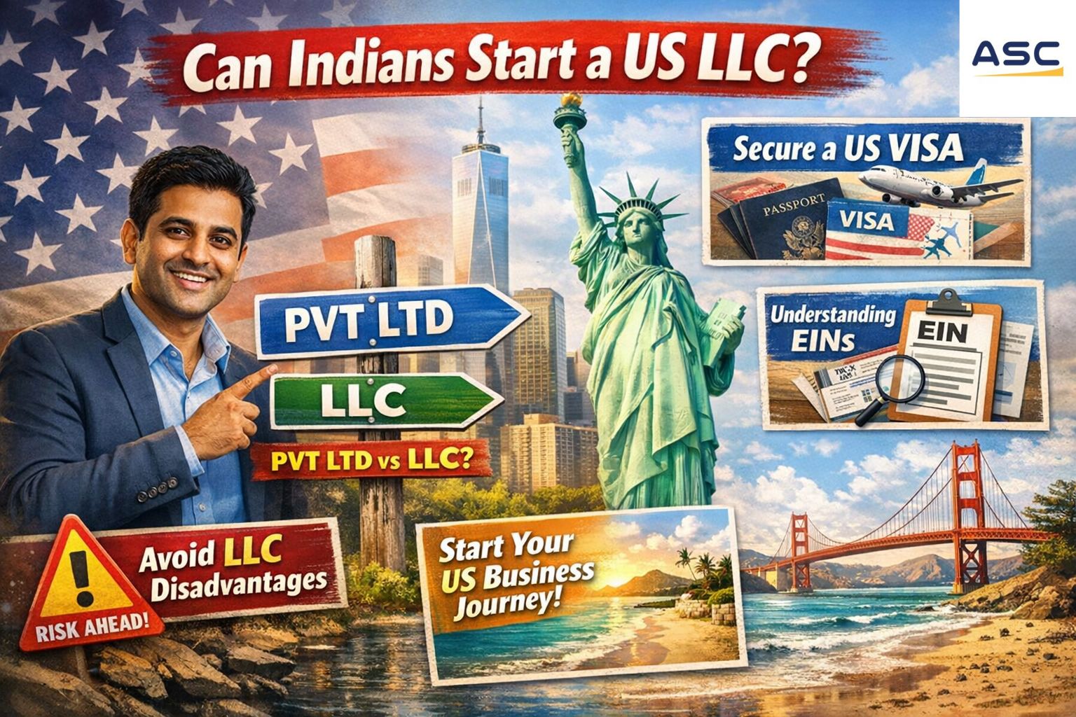 Entrepreneur signing documents for USA Company Registration with ASC Group assistance